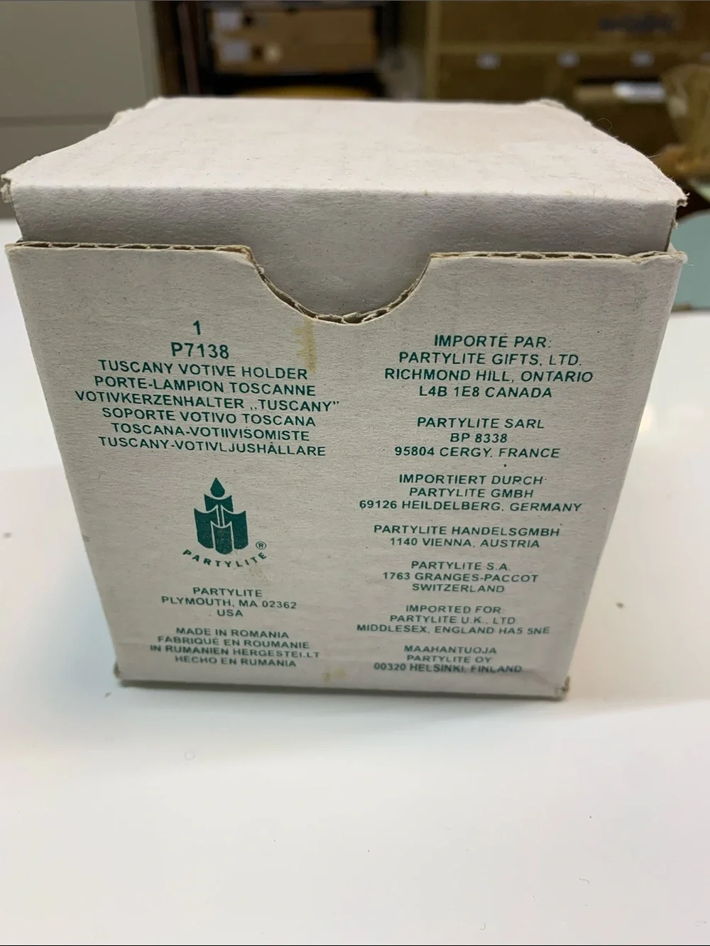 PARTYLITE Tuscany Votive Candle Holder 24k gold painted P7138 NEW in Box